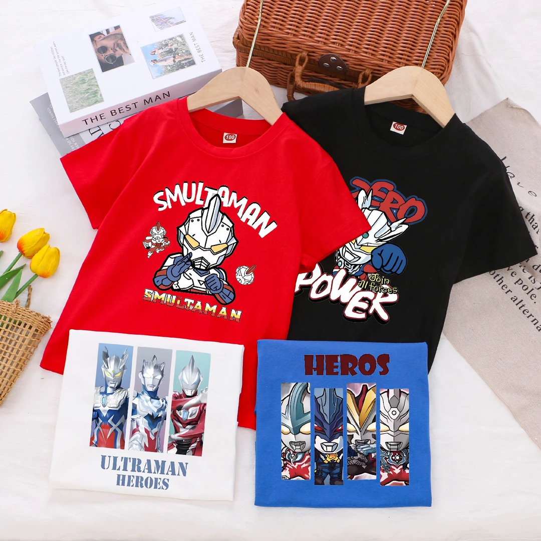 童装儿童服装男童夏季卡通短袖T恤男孩子超人短袖超人印花上衣