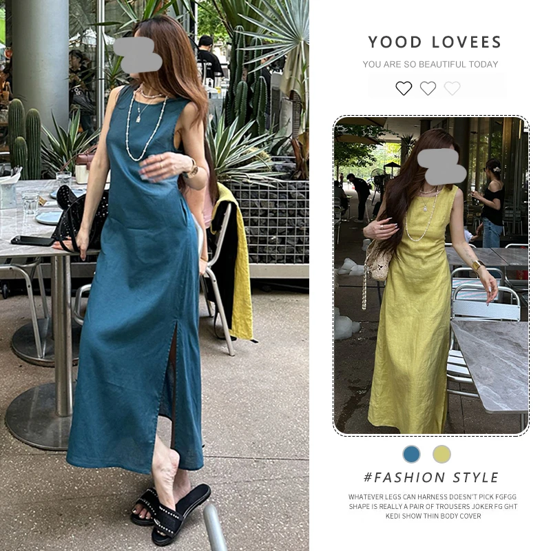 多巴胺独特漂亮裙子夏法式气质高级感大黑纱显瘦裙法式长裙无袖裙