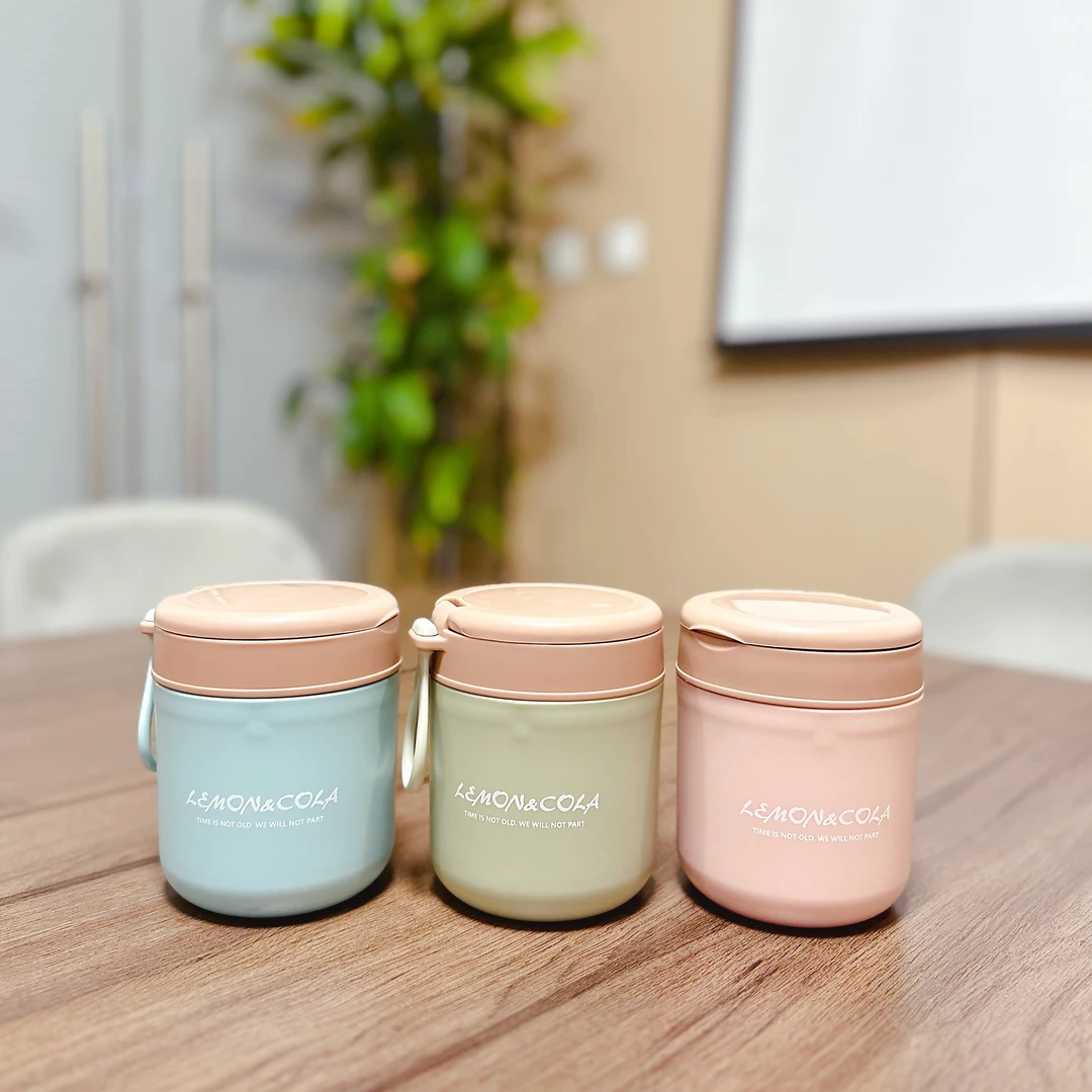 FL 便携式汤杯 方便携带容易清洗 pp内胆可放微波炉 380ml