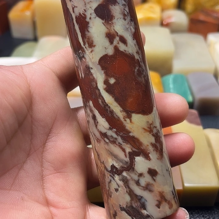 昌化石印石昌化朱砂圆印章