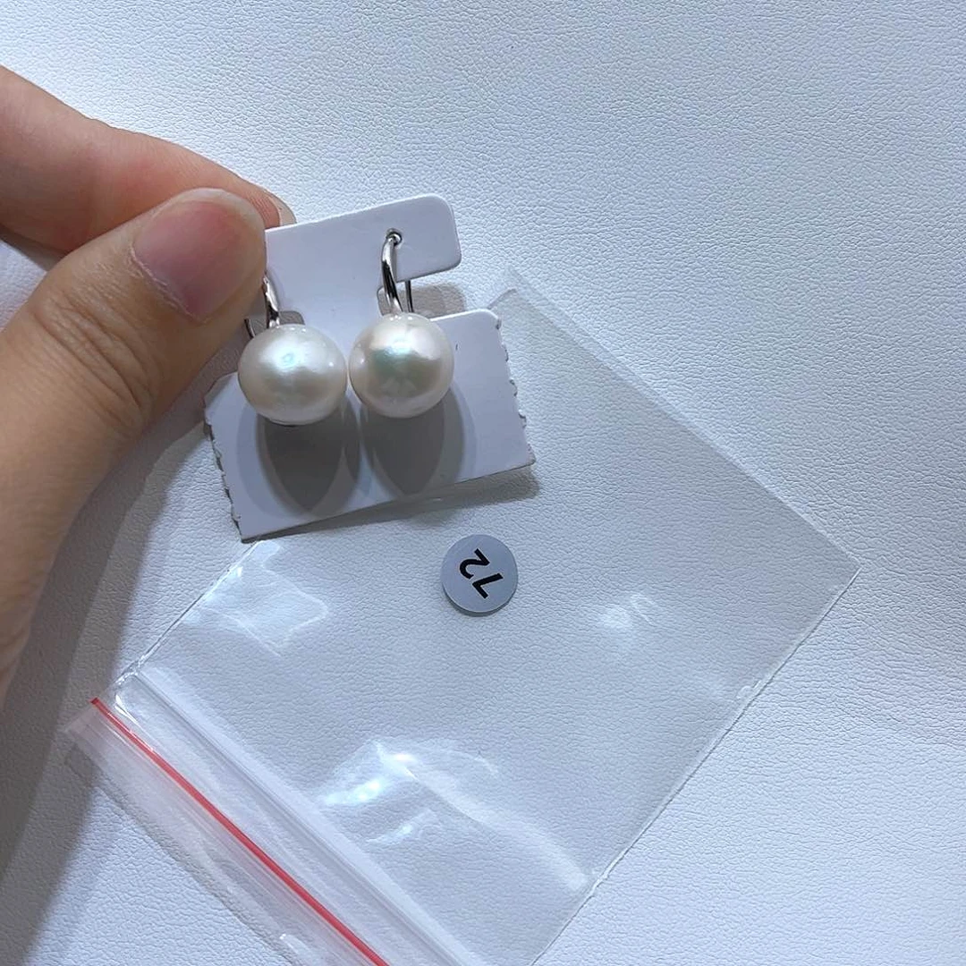 银S925镶嵌淡水珍珠耳饰