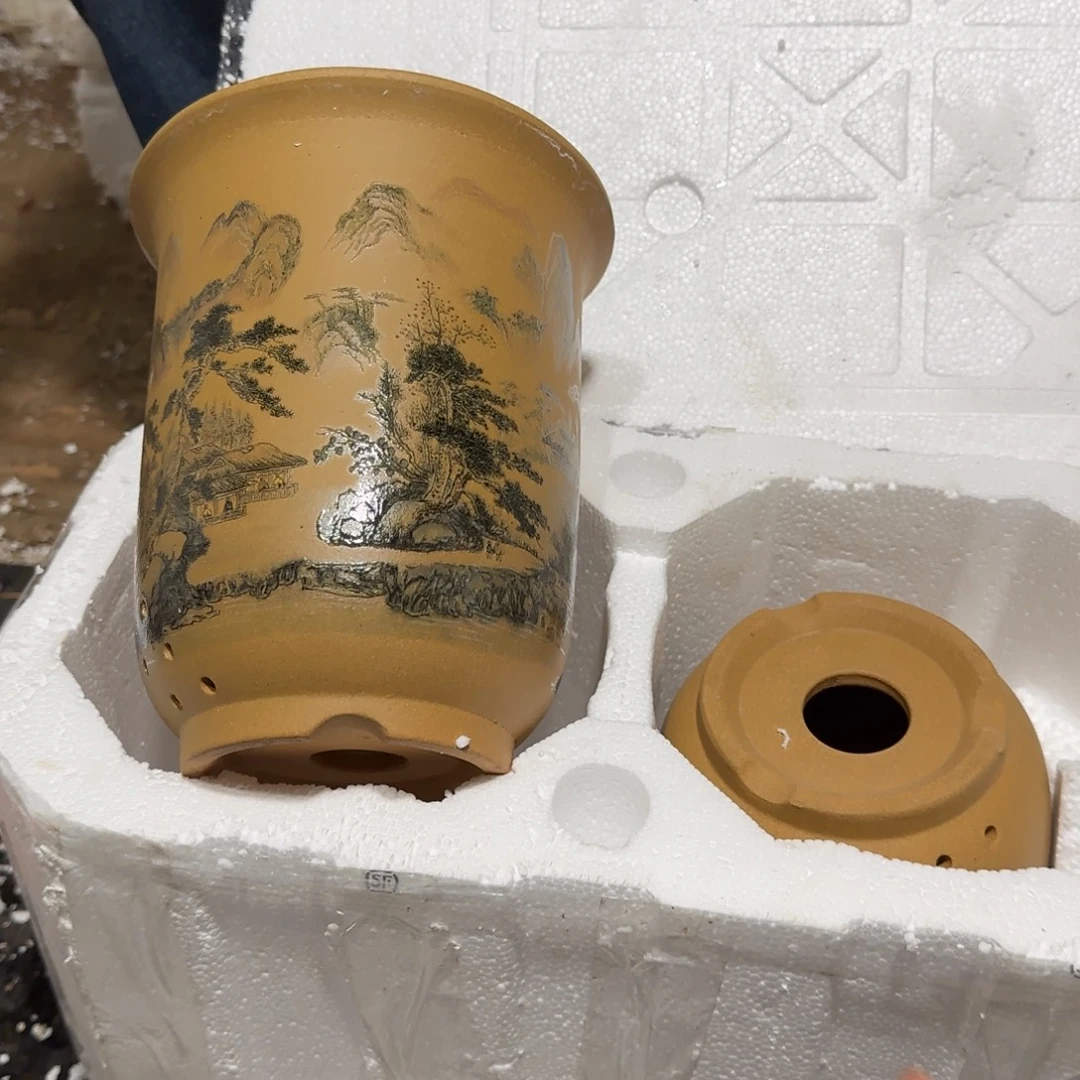 紫砂花盆口径17厘米