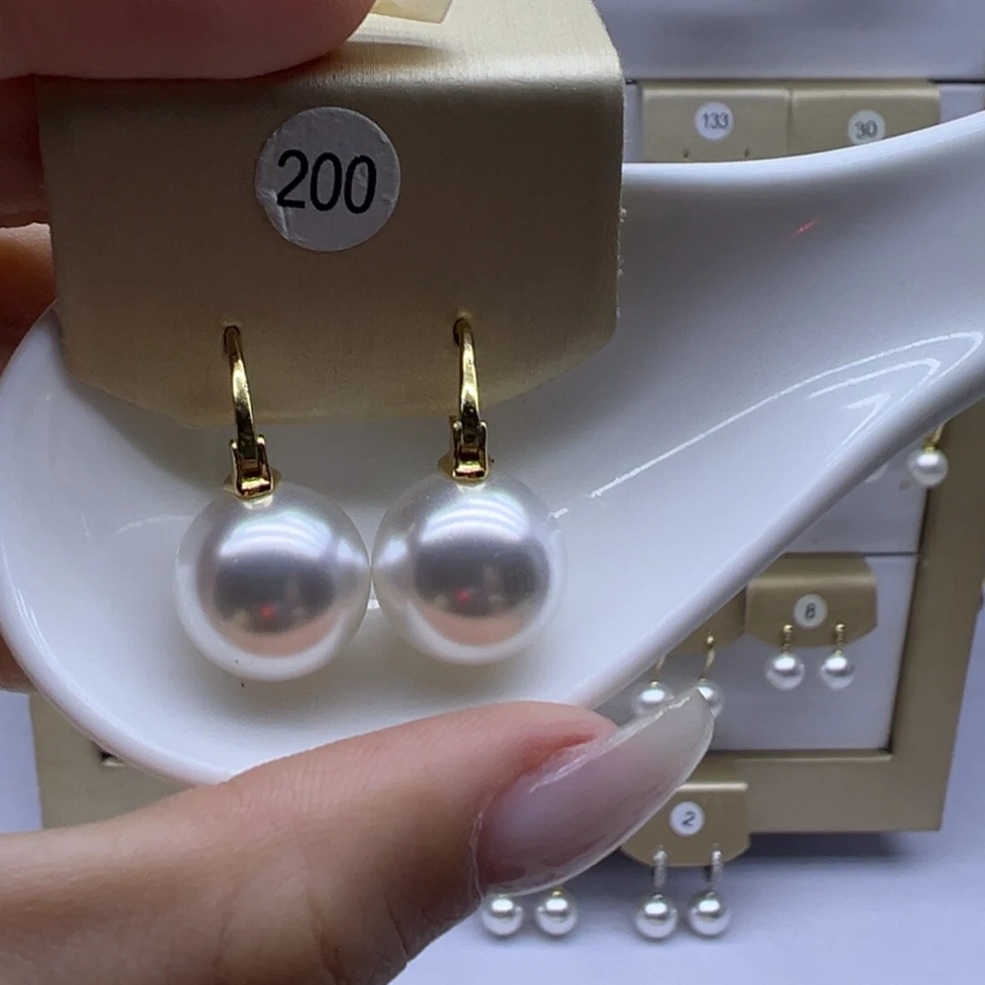淡水珍珠耳饰银S925镶嵌
