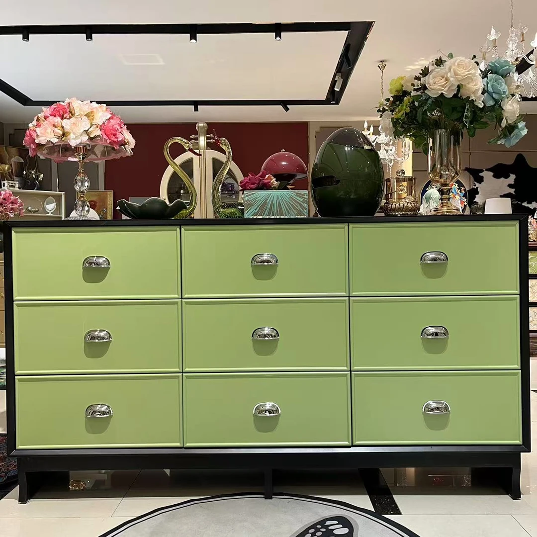 【喜悦家具】FLC包豪斯绿色 六斗柜120*40*90 九斗柜165*40*90