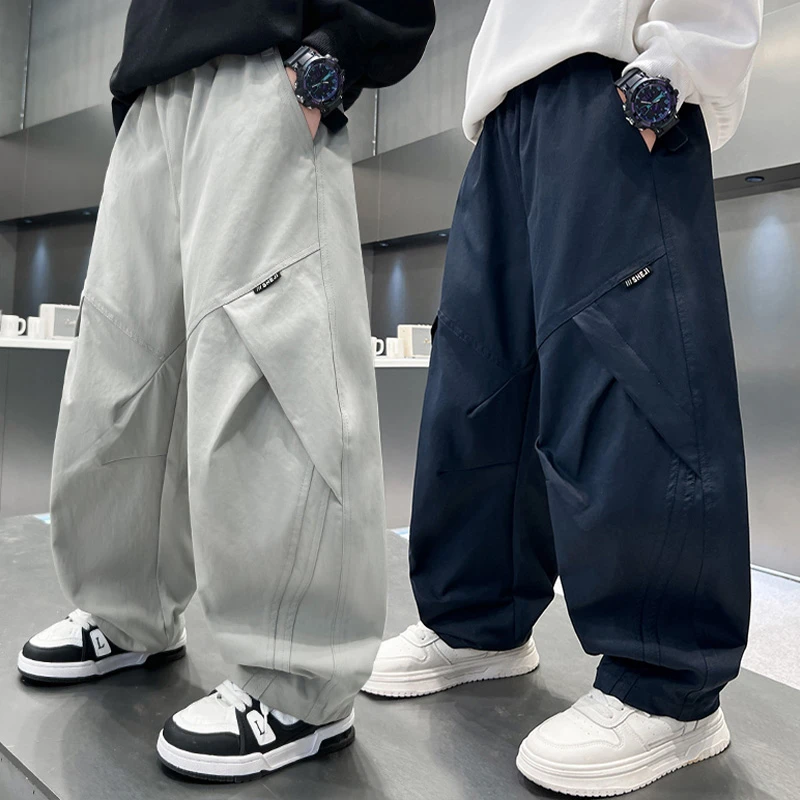 男童裤子春秋宽松2025中大童休闲韩版长裤儿童秋季洋气百搭嘻哈潮