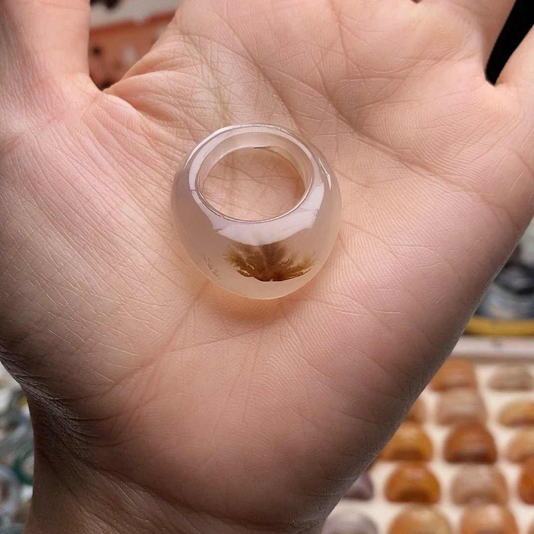 玛瑙/玉髓戒指未镶嵌B 43不退换 港15