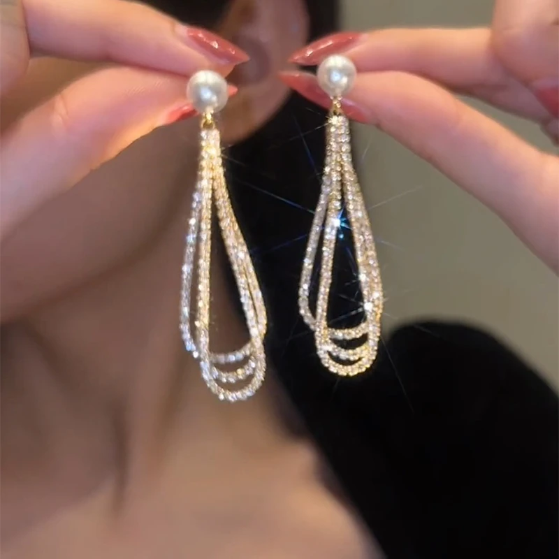 铜合金耳饰 高级感长流苏耳饰LY0209