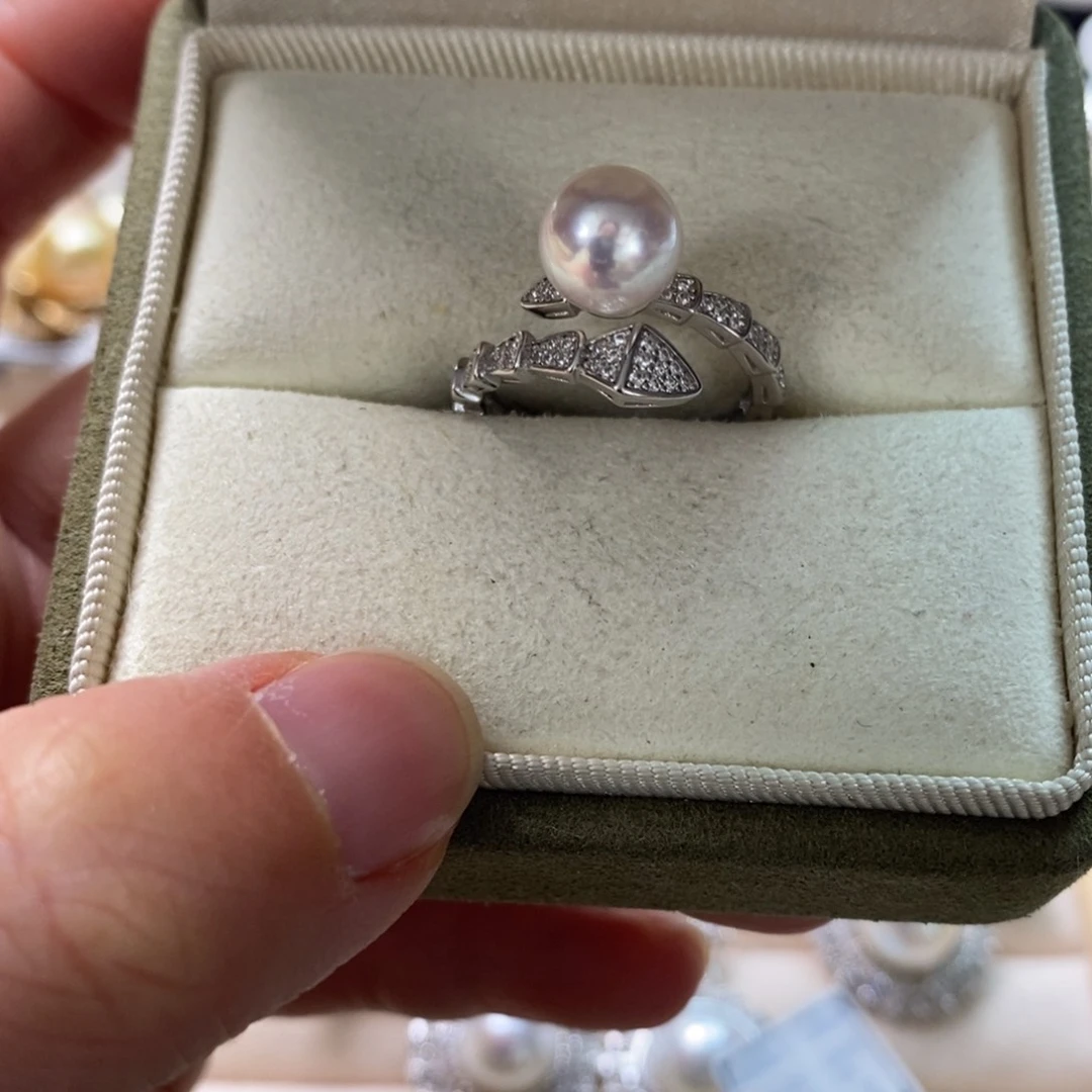 海水珍珠戒指银S925镶嵌