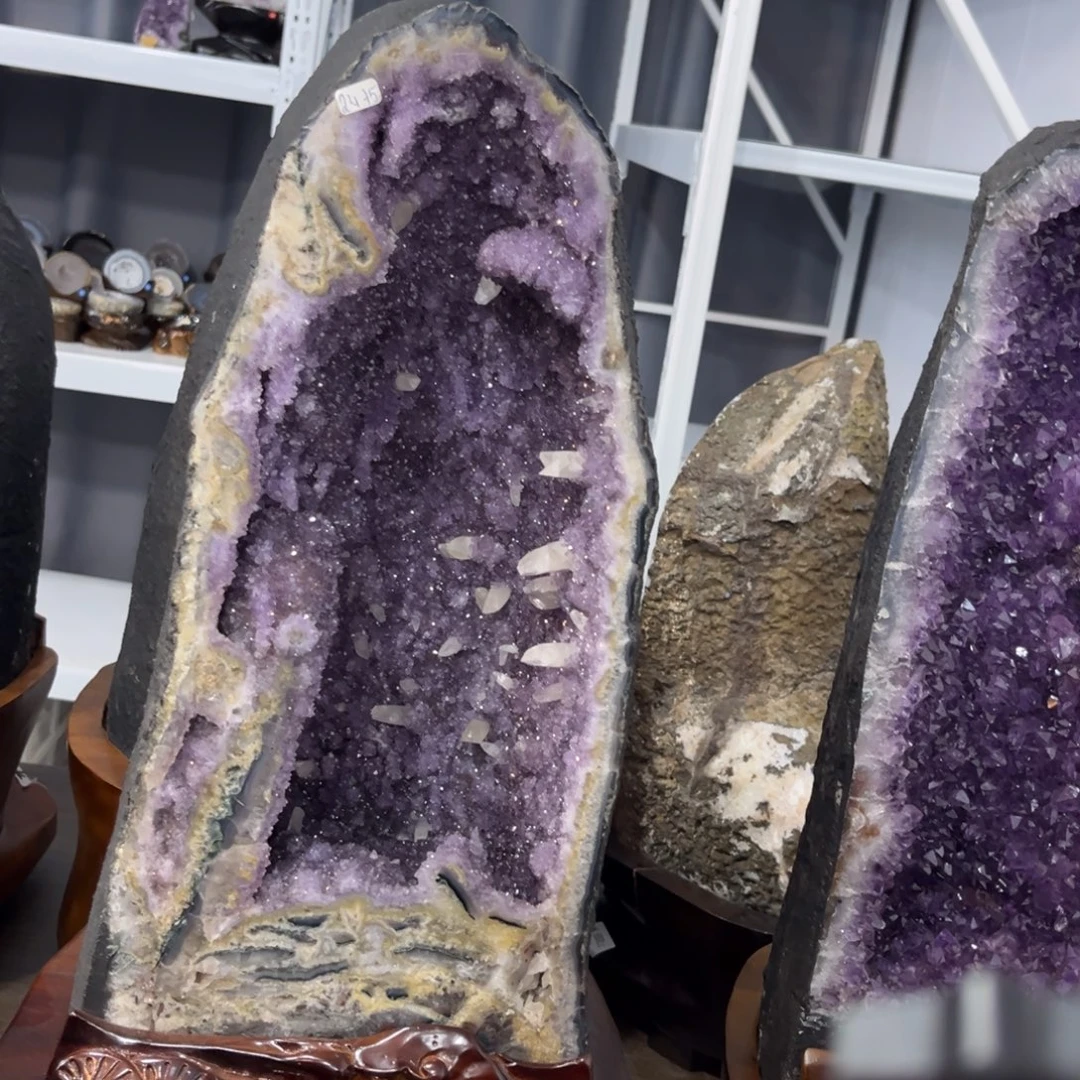 紫晶未镶嵌摆件水晶