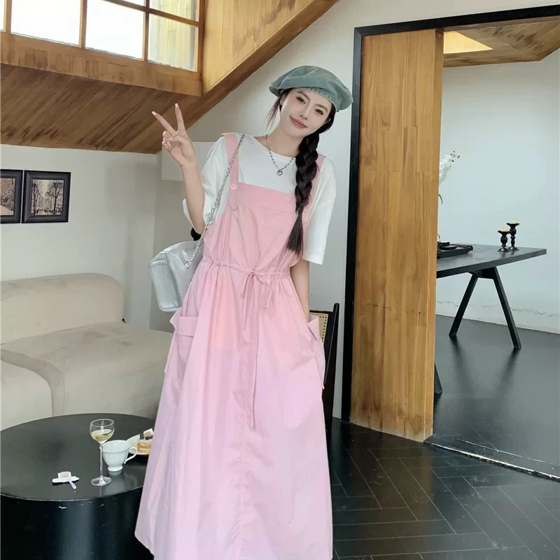 断码捡漏~星河梦境 / 学院风宽松甜妹收腰背带裙14886花契大码