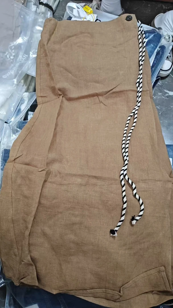 好久不见咖色麻半身裙