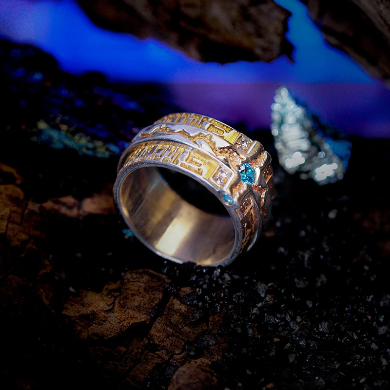 925银戒指 TimeFall nofear无畏戒指 原创设计潮流情侣对戒礼物