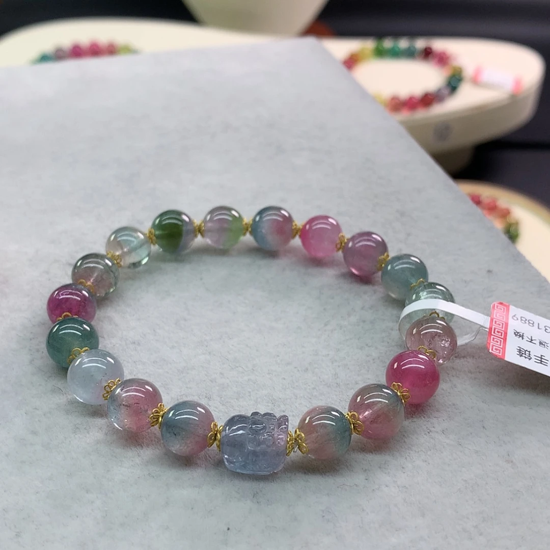 【闪购商品】碧玺手链未镶嵌碧玺西瓜单圈8.3