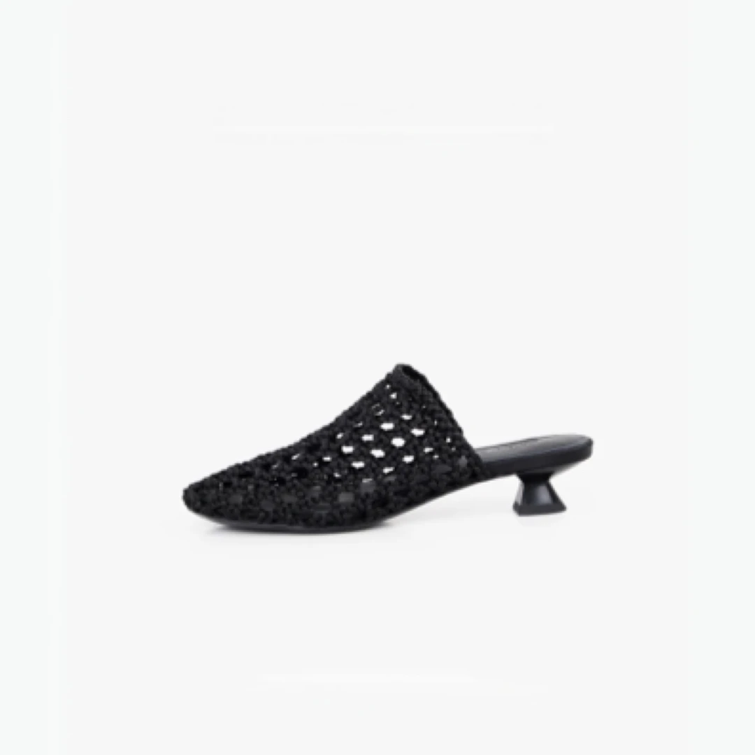 【聚新汇】9205-8春夏时尚编织单跟包头外穿凉拖