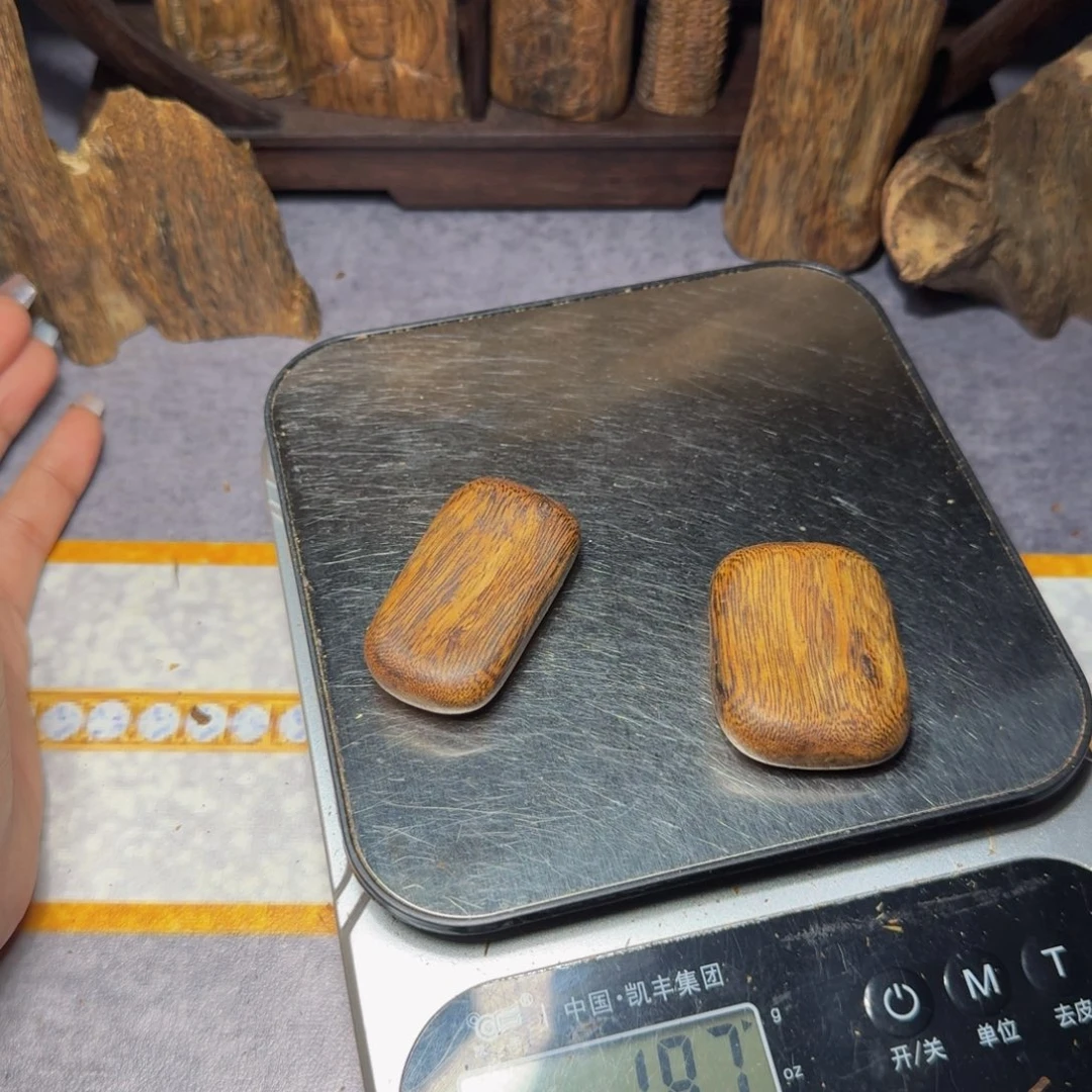 多***人木白棋随形素牌18.7克