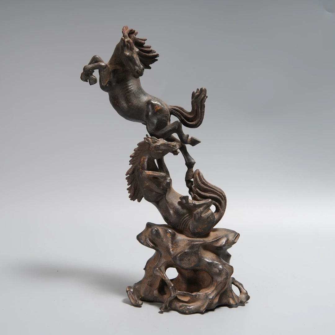 Tgz27 清代 马到成功摆件