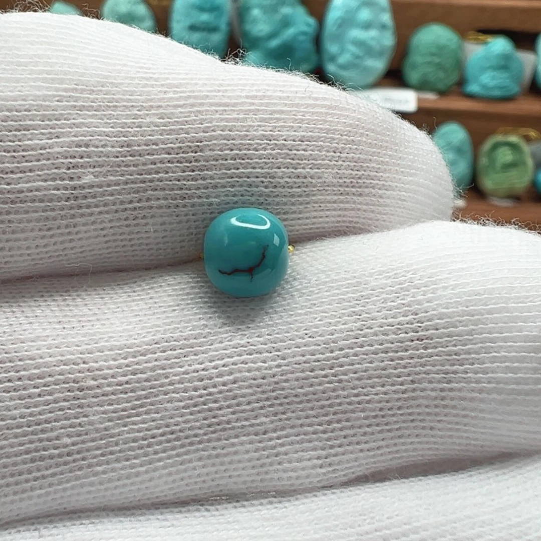 绿松石未镶嵌老型珠6.5mm