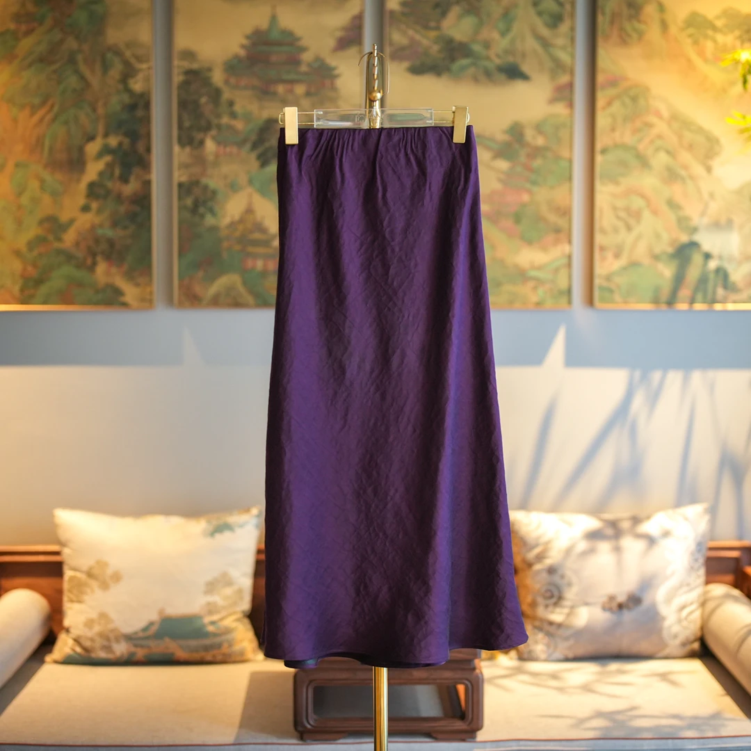 蓝大【蝶梦影】桑蚕丝半身裙7714