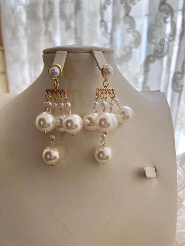 铜合金耳饰 珍珠夸张时尚耳环气质百搭