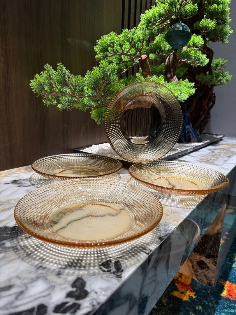 19CM四只装高硼硅玻璃烤盘烤箱微波炉加热专用器皿家用盘