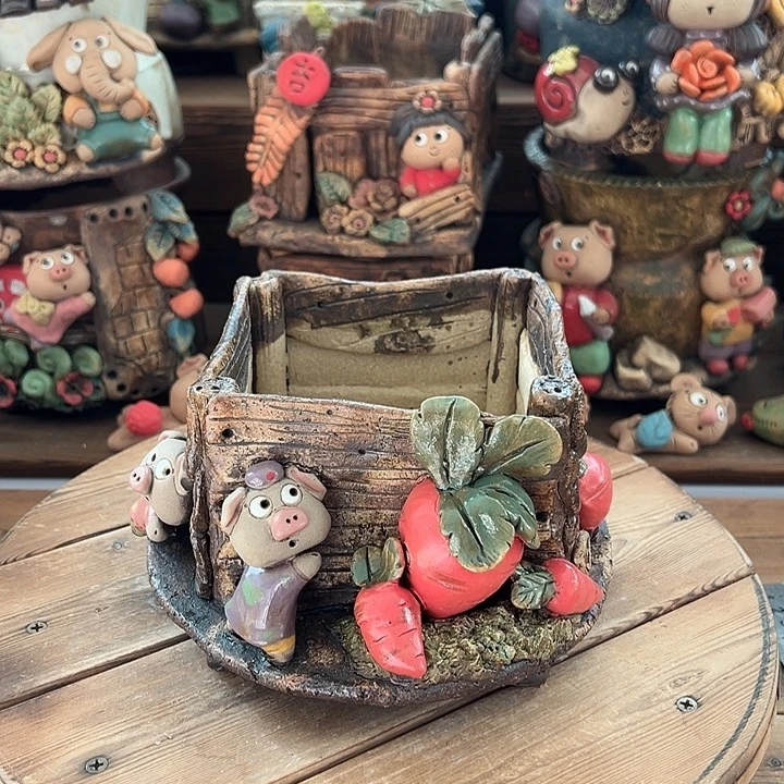 嘻哈多肉花盆百搭