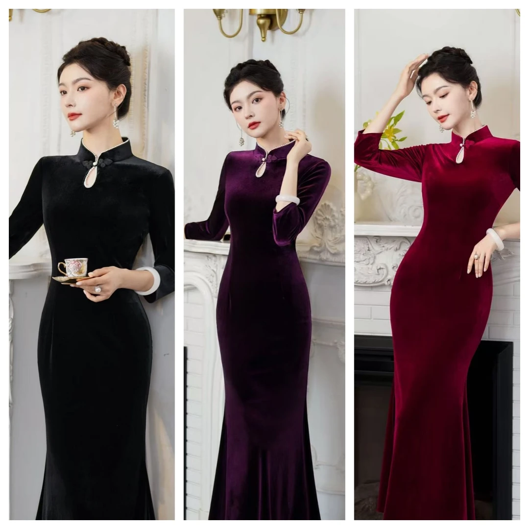 苏故里【宴影】文艺气质修身高端日常旗袍奢华气质单层衣长120