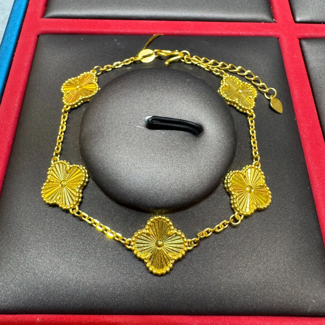 足金999素金五帝币时尚潮流简约手链