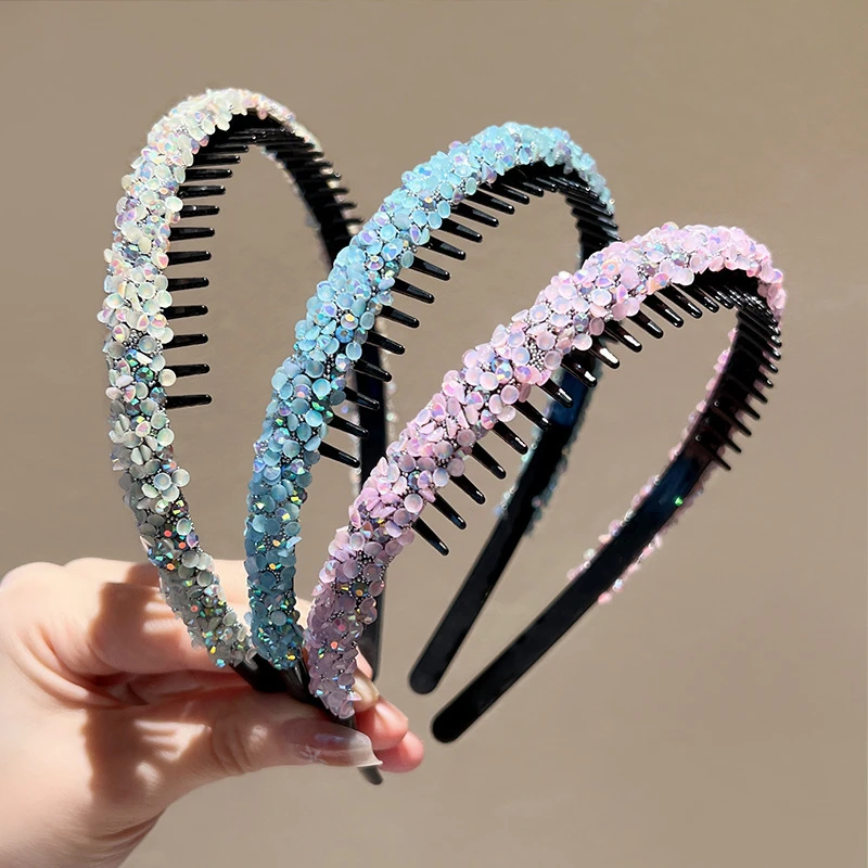 2025新款水钻发箍女带齿防滑发夹头箍碎发发卡高级感夏季精致头饰