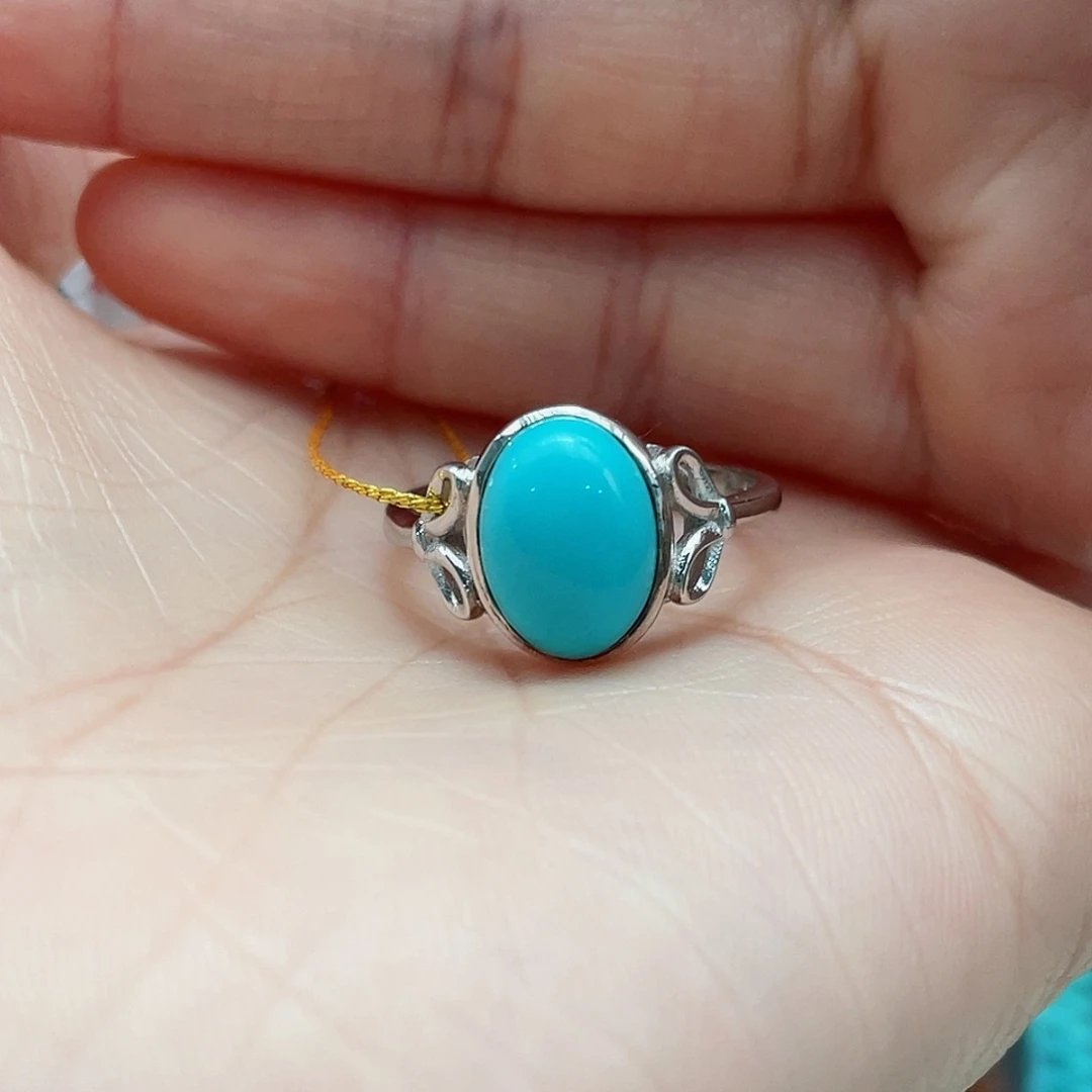 绿松石戒指银S925镶嵌