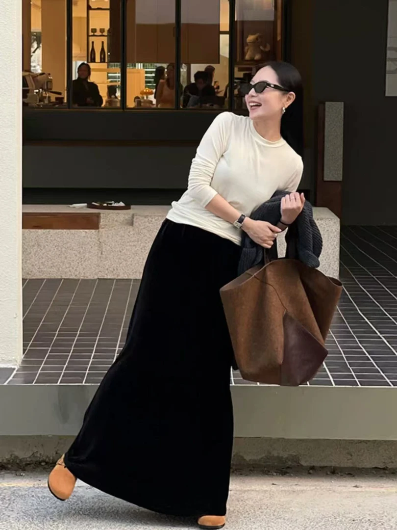 3071 轻熟风中长裙高腰鱼尾裙