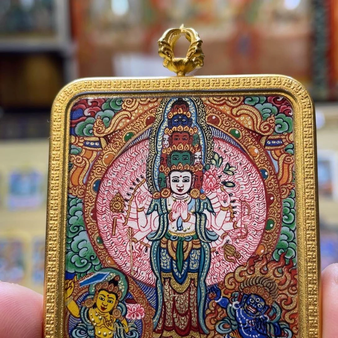 吊坠热贡纯手绘唐卡