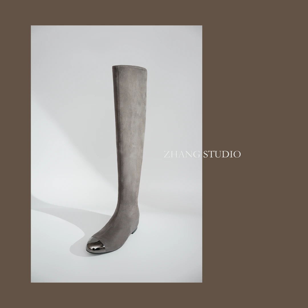 跟高4cm/34-40/秋冬季新款时尚百搭高筒过膝平底瘦瘦靴