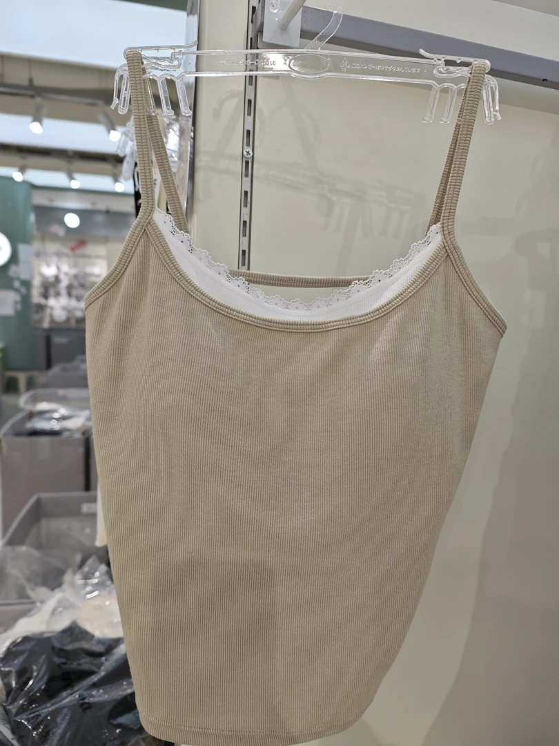 甜辣妹假两件蕾丝花边小吊带背心女夏带胸垫美背上衣