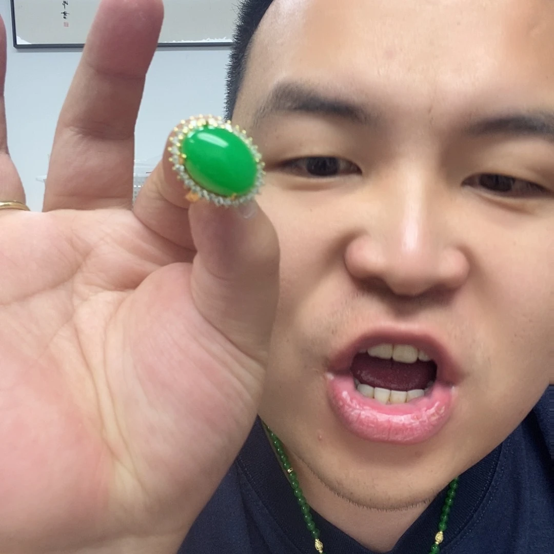 翡翠14K金镶嵌颈饰14戒指