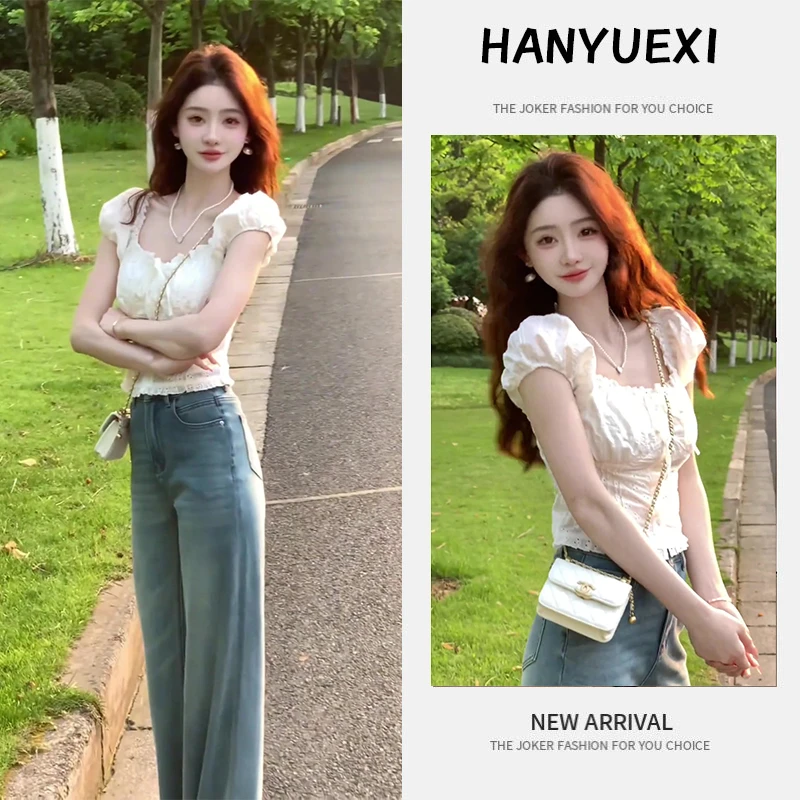 夏季一整套女装2025年新款韩版减龄百搭时尚短袖上衣牛仔裤两件套