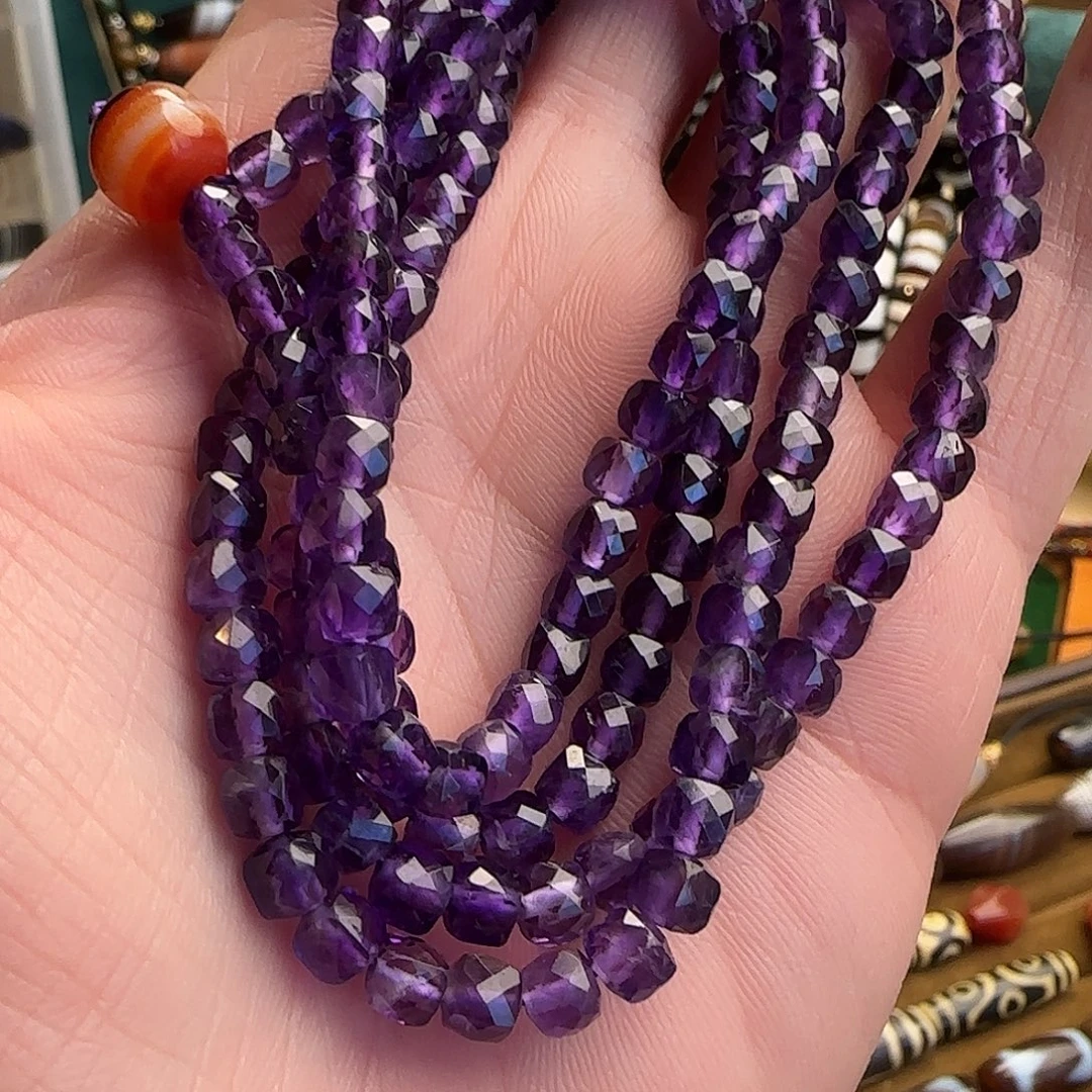 紫晶手链未镶嵌紫水钻石切面项链