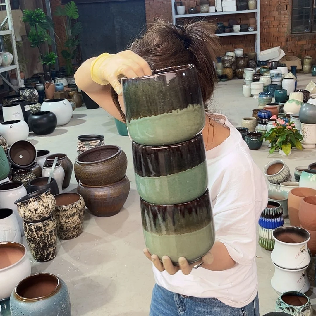 紫砂花盆正品口14高14