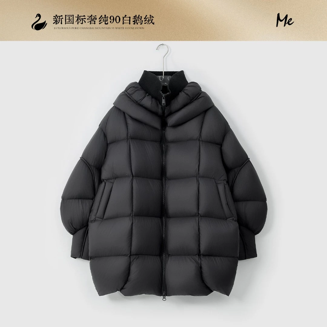 ME【子弹头鹅包】白鹅绒松软绗穿御寒保暖中长款时尚羽绒服MESA6085