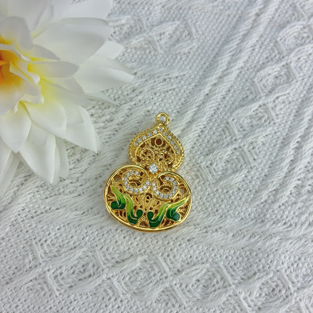 新中式古法镶嵌葫芦螺钿镂空葫芦吊坠复古国风送女友礼物