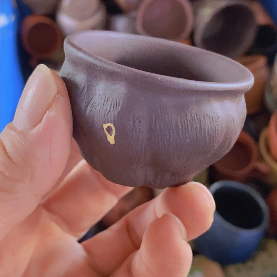 茶杯绿泥紫砂紫砂