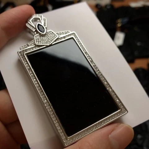 翡翠未镶嵌颈饰天然缅甸a货钢琴黑挂件