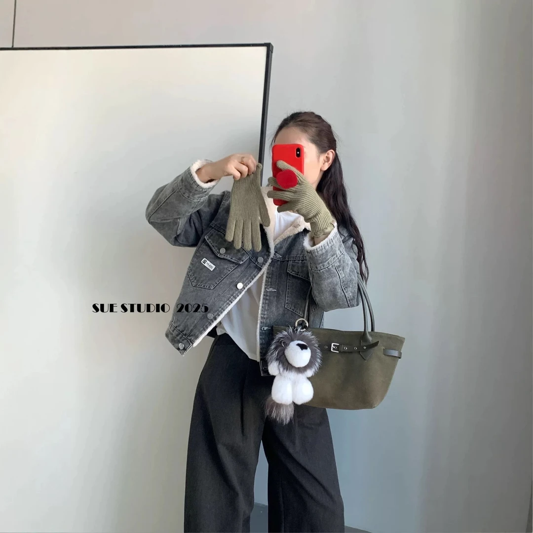 0055复古贴标牛仔加厚外套样衣