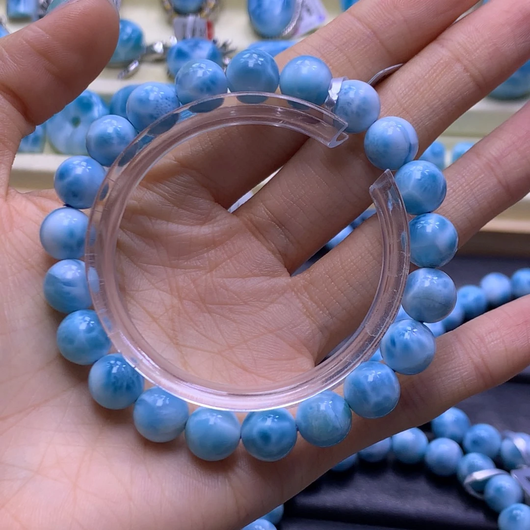 针钠钙石（海纹石）未镶嵌手串性价9mm手串