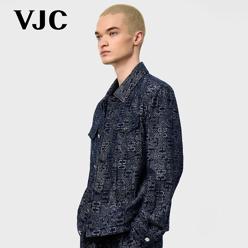 VJC/威杰思2025夏季新款男装潮流翻领梭织外套衬衫式B25BF1509