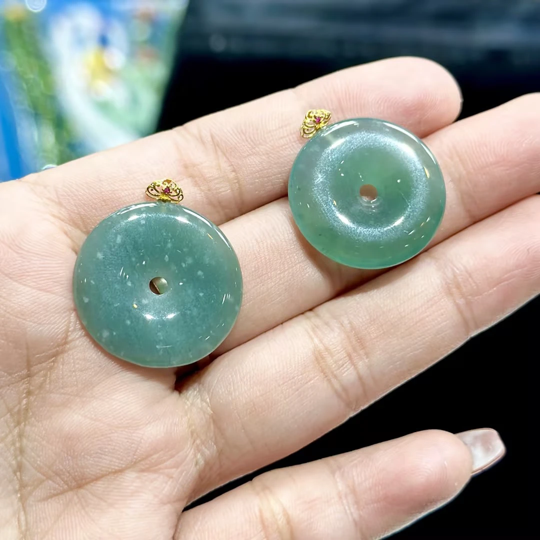 【CH】18k金翡翠平安扣吊坠（多样性发其一）