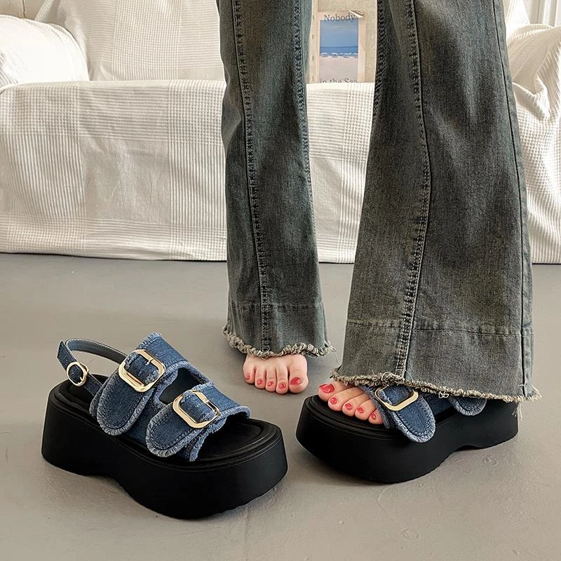 FAVMARTHA配裙子气质绝美厚底凉鞋女夏季外穿高级感2025新款百搭