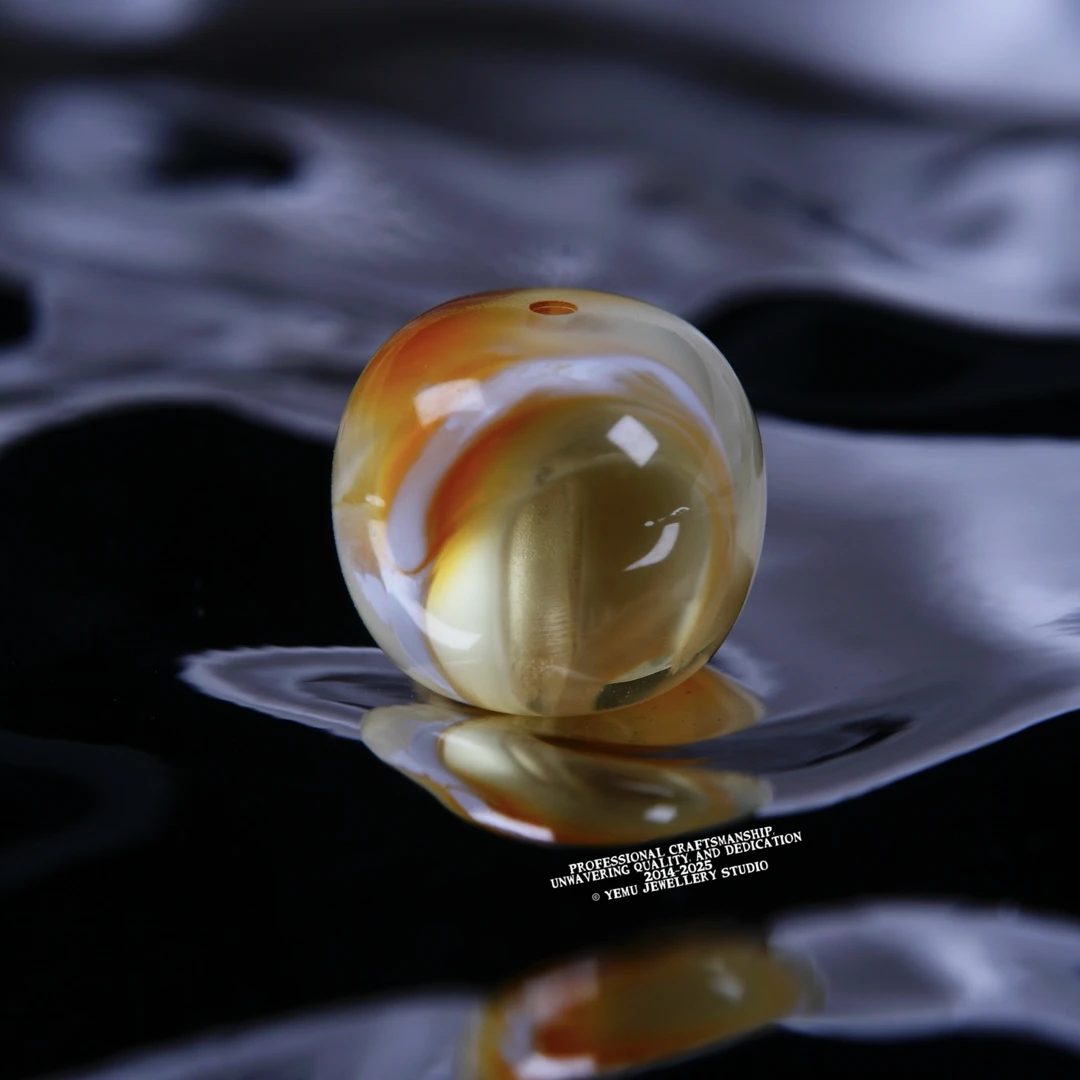 O20（12.0mm）12毫米彩沁眼影溶洞老型配珠 一物一拍 天然俄料蜜蜡