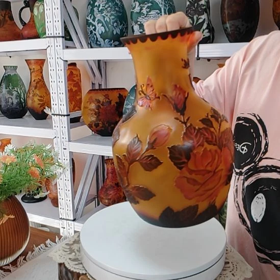 上***儿手工艺品琉璃格雷花瓶