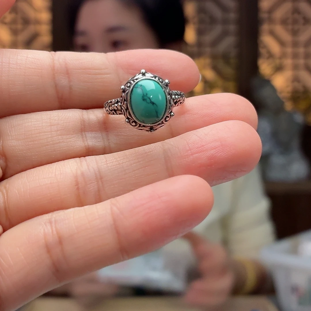 银S925镶嵌绿松石珠宝奇石