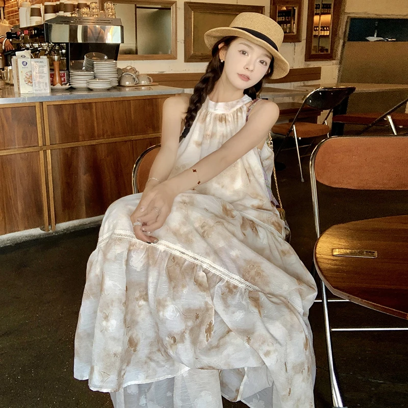 2025夏季新款碎花无袖长裙166-7708P125K188